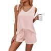 Ekouaer Womens Pajamas Sets Soft Comfy Sleeveless Sleepwear Tank and Shorts Pj Set Summer 2 Piece Loungewear(Light Pink)