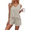 Ekouaer Womens Pajamas Sets Soft Comfy Sleeveless Sleepwear Tank and Shorts Pj Set Summer 2 Piece Loungewear(Moon Grey)