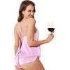 Ekouaer Womens Satin Pajama Set, Backless Cami Top and Shorts Soft Sleepwear for Lounging or Sleepwear(Bright Purple)