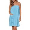 Ekouaer Women’s Towel Wrap Soft Lightweight Shower Wrap Absorbent Spa Body Wrap Bath Robe with Velcro S-L(Blue)