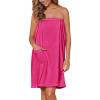 Ekouaer Women’s Towel Wrap Soft Lightweight Shower Wrap Absorbent Spa Body Wrap Bath Robe with Velcro S-L(Hot Pink)
