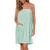 Ekouaer Women’s Towel Wrap Soft Lightweight Shower Wrap Absorbent Spa Body Wrap Bath Robe with Velcro S-L(Mint Green)