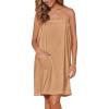 Ekouaer Women’s Towel Wrap Soft Lightweight Shower Wrap Absorbent Spa Body Wrap Bath Robe with Velcro S-L(Taupe)