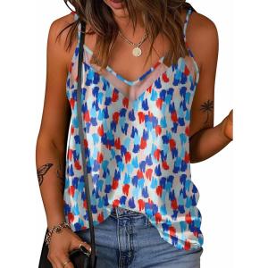 Ekouaer Womens Silk Satin Cami Tank Top 2026 Mesh V-Neck Adjustable Strap Sleeveless Summer Camisole Blouse(Colorful)