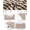 EKOUAER 2 Piece Sets for Women Summer Outfits Cute Stripe Knit T Shirts Shorts Matching Lounge Set(White Striped)