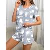 Ekouaer 2 Pack Pajamas Short Sleeve Top with Shorts Sets Comfy Pjs Lounge Sets Sleepwear for Women(Star/Cat)