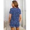 Ekouaer 2 Pack Pajamas Short Sleeve Top with Shorts Sets Comfy Pjs Lounge Sets Sleepwear for Women(Star/Floral)