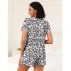 Ekouaer 2 Pack Womens Pajama Sets Lightweight Summer Pajamas Short Sleeve Pj Top with Shorts, Chest Pocket(Black/White Leopard)