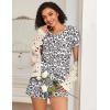 Ekouaer 2 Pack Womens Pajama Sets Lightweight Summer Pajamas Short Sleeve Pj Top with Shorts, Chest Pocket(Black/White Leopard)