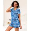 Ekouaer 2 Pack Womens Pajama Sets Lightweight Summer Pajamas Short Sleeve Pj Top with Shorts, Chest Pocket(Blue Green/Blue Good Night)