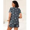Ekouaer 2 Pack Womens Pajama Sets Lightweight Summer Pajamas Short Sleeve Pj Top with Shorts, Chest Pocket(Light Gary Stars/Grey Stars)