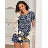 Ekouaer 2 Pack Womens Pajama Sets Lightweight Summer Pajamas Short Sleeve Pj Top with Shorts, Chest Pocket(Pink Leopard/Black Leopard)