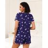 Ekouaer 2 Pack Womens Pajama Sets Lightweight Summer Pajamas Short Sleeve Pj Top with Shorts, Chest Pocket(Pink Stars/Purple Stars)