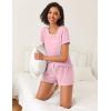 Ekouaer 2 Pack Womens Pajama Sets Lightweight Summer Pajamas Short Sleeve Pj Top with Shorts, Chest Pocket(Pink/Tie Dye)
