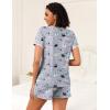 Ekouaer 2 Pack Womens Pajama Sets Lightweight Summer Pajamas Short Sleeve Pj Top with Shorts, Chest Pocket(Wine Red Flower/Grey Owl)