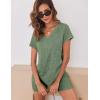 Ekouaer Biker Short Sets Women 2 Piece Outfits Ribbed Pajama Short Sleeve Workout Set(Dark Green)
