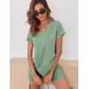 Ekouaer Biker Short Sets Women 2 Piece Outfits Ribbed Pajama Short Sleeve Workout Set(Green)