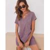 Ekouaer Biker Short Sets Women 2 Piece Outfits Ribbed Pajama Short Sleeve Workout Set(Purple)