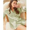Ekouaer Bridal Feather Pajamas Set Silk Satin Valentine’s Pj Sets Wedding Pjs Sleepwear with Removable Feather Trim(Light Green)