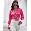 Ekouaer Bridal Feather Pajamas Set Silk Satin Valentine’s Pj Sets Wedding Pjs Sleepwear with Removable Feather Trim(Rose Red)