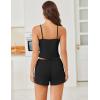 Ekouaer Cami Pajama Sets Y2K 2 Piece Lace Crop Top and Shorts Sexy Pjs Summer Lingerie Sleepwear Nightwear for Women(Black)