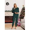 Ekouaer Christmas Onesie Matching Family Fleece Hooded One Piece Zipper Long Sleeve Pajamas with Pockets S-XXL Green Plaid XXL