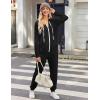 Ekouaer Christmas Onesies for Women Zipper Hooded Onesie Pajamas Adult Soft One Piece Pajama with Pockets(Black)