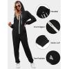 Ekouaer Christmas Onesies for Women Zipper Hooded Onesie Pajamas Adult Soft One Piece Pajama with Pockets(Black)