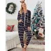 Ekouaer Christmas Onesies for Women Zipper Hooded Onesie Pajamas Adult Soft One Piece Pajama with Pockets(Christmas Light)