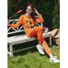 Ekouaer Christmas Onesies for Women Zipper Hooded Onesie Pajamas Adult Soft One Piece Pajama with Pockets(Pumpkin)