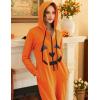 Ekouaer Christmas Onesies for Women Zipper Hooded Onesie Pajamas Adult Soft One Piece Pajama with Pockets(Pumpkin)
