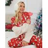 Ekouaer Christmas Onesies for Women Zipper Hooded Onesie Pajamas Adult Soft One Piece Pajama with Pockets(Red Santa Snowman Pattern)