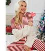 Ekouaer Christmas Onesies for Women Zipper Hooded Onesie Pajamas Adult Soft One Piece Pajama with Pockets(Red White Stripes)