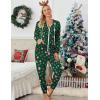 Ekouaer Christmas Onesies for Women Zipper Hooded Onesie Pajamas Adult Soft One Piece Pajama with Pockets(Santa)