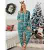Ekouaer Christmas Onesies for Women Zipper Hooded Onesie Pajamas Adult Soft One Piece Pajama with Pockets(Snowflake)