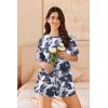 Ekouaer Cotton Pajamas Set for Womens Soft Short Sleeve Lounge Set Shorts Sleepwear Set 2 Piece Pjs Sets(Black Tie Dye)