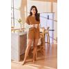 Ekouaer Cotton Pajamas Set for Womens Soft Short Sleeve Lounge Set Shorts Sleepwear Set 2 Piece Pjs Sets(Caramel)