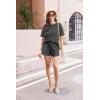 Ekouaer Cotton Pajamas Set for Womens Soft Short Sleeve Lounge Set Shorts Sleepwear Set 2 Piece Pjs Sets(Dark Grey)