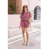 Ekouaer Cotton Pajamas Set for Womens Soft Short Sleeve Lounge Set Shorts Sleepwear Set 2 Piece Pjs Sets(Dark Pink)