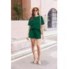 Ekouaer Cotton Pajamas Set for Womens Soft Short Sleeve Lounge Set Shorts Sleepwear Set 2 Piece Pjs Sets(Green)