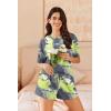 Ekouaer Cotton Pajamas Set for Womens Soft Short Sleeve Lounge Set Shorts Sleepwear Set 2 Piece Pjs Sets(Green Tie Dye)