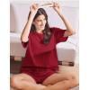 Ekouaer Cotton Pajamas Set for Womens Soft Short Sleeve Lounge Set Shorts Sleepwear Set 2 Piece Pjs Sets(Red)