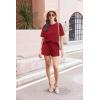 Ekouaer Cotton Pajamas Set for Womens Soft Short Sleeve Lounge Set Shorts Sleepwear Set 2 Piece Pjs Sets(Red)