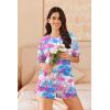 Ekouaer Cotton Pajamas Set for Womens Soft Short Sleeve Lounge Set Shorts Sleepwear Set 2 Piece Pjs Sets(Star Tie Dye)