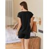 Ekouaer Cotton Pajamas for Women Set 2 Piece Cap Sleeve Pjs Shorts Set Lounge Sets Sleepwear S-XXL(Black)