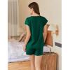 Ekouaer Cotton Pajamas for Women Set 2 Piece Cap Sleeve Pjs Shorts Set Lounge Sets Sleepwear S-XXL(Deep Green)