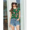 Ekouaer Cotton Pajamas for Women Set 2 Piece Cap Sleeve Pjs Shorts Set Lounge Sets Sleepwear S-XXL(Green Christmas Pattern)