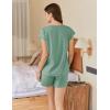 Ekouaer Cotton Pajamas for Women Set 2 Piece Cap Sleeve Pjs Shorts Set Lounge Sets Sleepwear S-XXL(Green2)