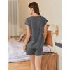 Ekouaer Cotton Pajamas for Women Set 2 Piece Cap Sleeve Pjs Shorts Set Lounge Sets Sleepwear S-XXL(Grey)