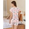 Ekouaer Cotton Pajamas for Women Set 2 Piece Cap Sleeve Pjs Shorts Set Lounge Sets Sleepwear S-XXL(Grey Pink Flower)